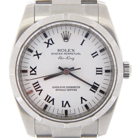 rolex air king white and black